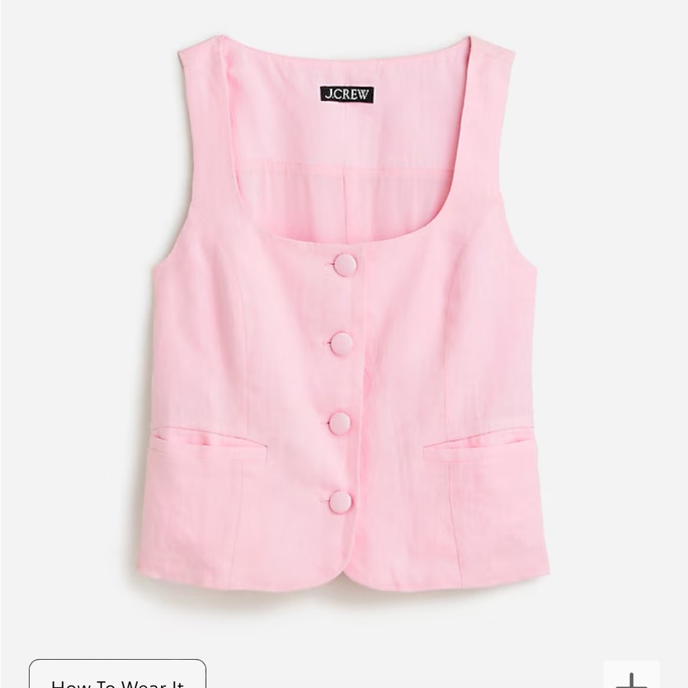 J. Crew Scoop Neck Linen Vest